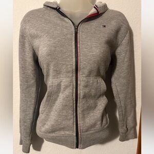 tommy hilfigure size medium grey zip up hoodie